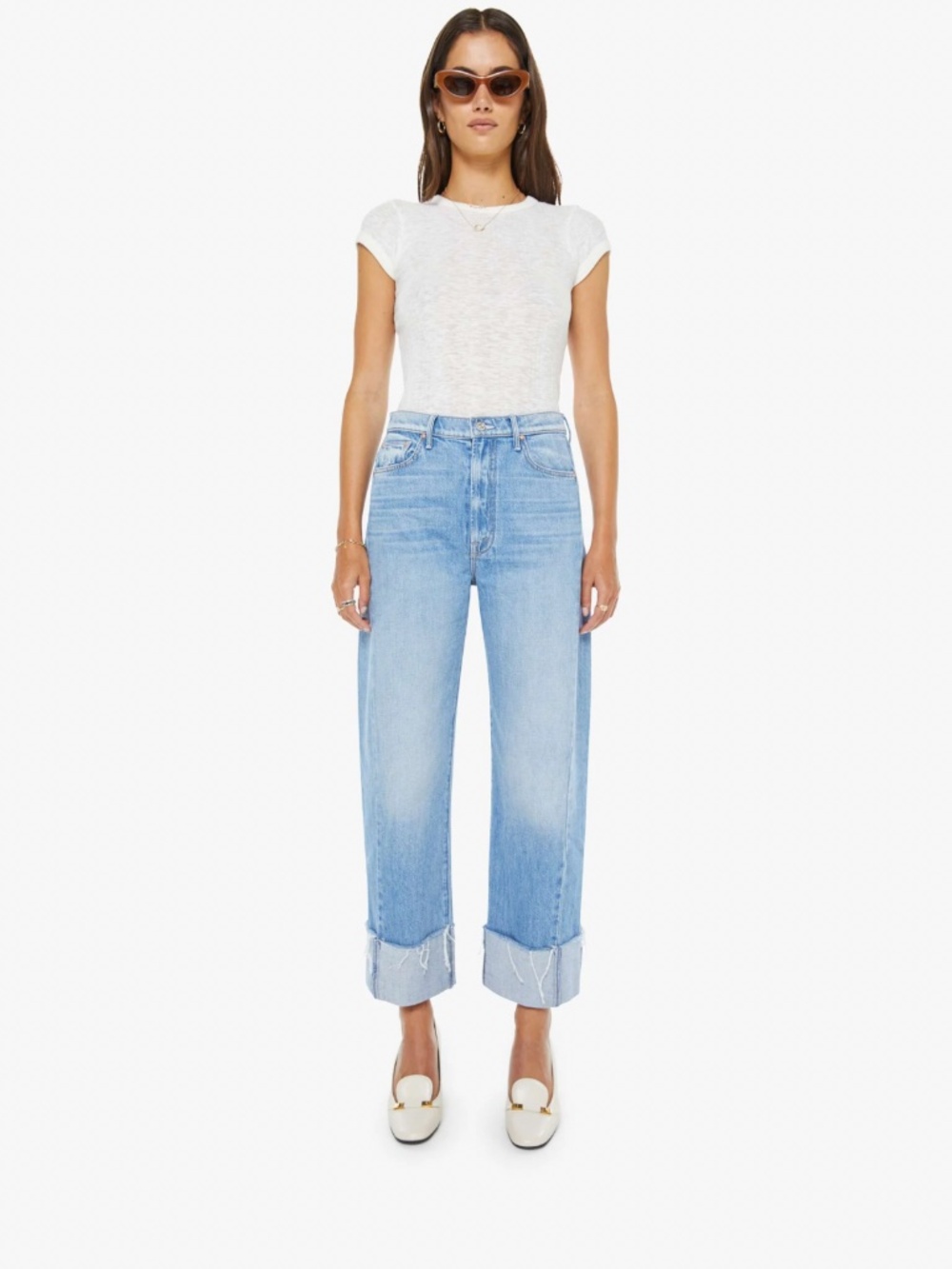 MOTHER The Half-Pipe Ankle Cuff Fray Jeans Last Bite - Picture 4 of 11
